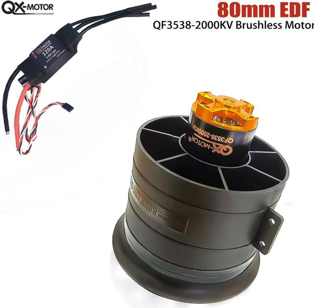 QX-Motor QF3538 80mm EDF 24V Bürstenloser Motor mit 120A ESC, Ersatzteile - Bild 1