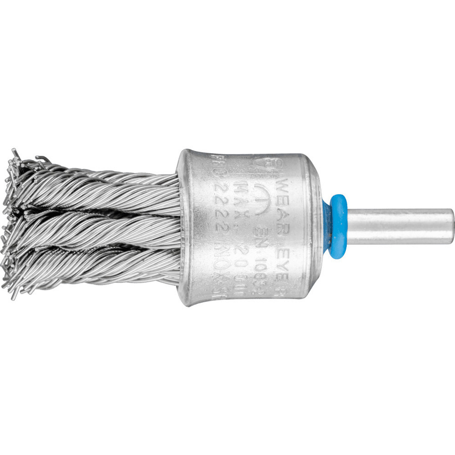 PFERD TOOLS Pinselbürste PBG mit Kunststoffschutz, Ø 23 mm, Schaft-Ø 6 mm, Edelstahl-Draht-Ø 0,60 mm, silber - Bild 1