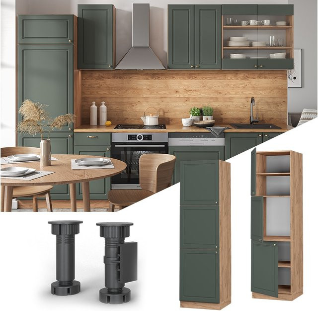 Vicco Herdumbauschrank Fame-Line Landhaus Eiche Grün-Gold B/T/H: 60 x 58 x 61,13 cm - Bild 1