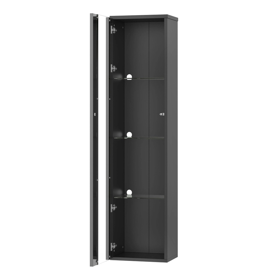 okwish Vitrine in Schwarz mit Glasböden und LED-Beleuchtung für dein Wohnzimmer, B/T/H: 40 x 29 x 170 cm - Bild 2