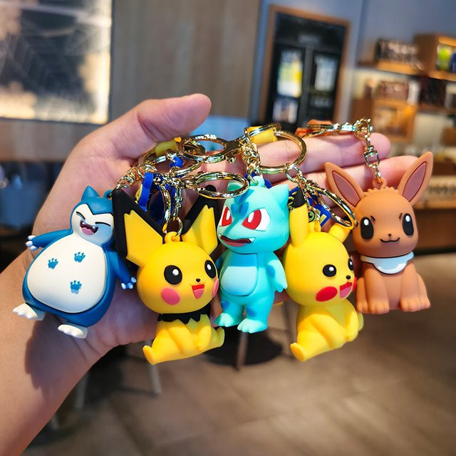 Pokemon Schlüsselanhänger Pikachu Snorlax Eevee, Kinder - Bild 1