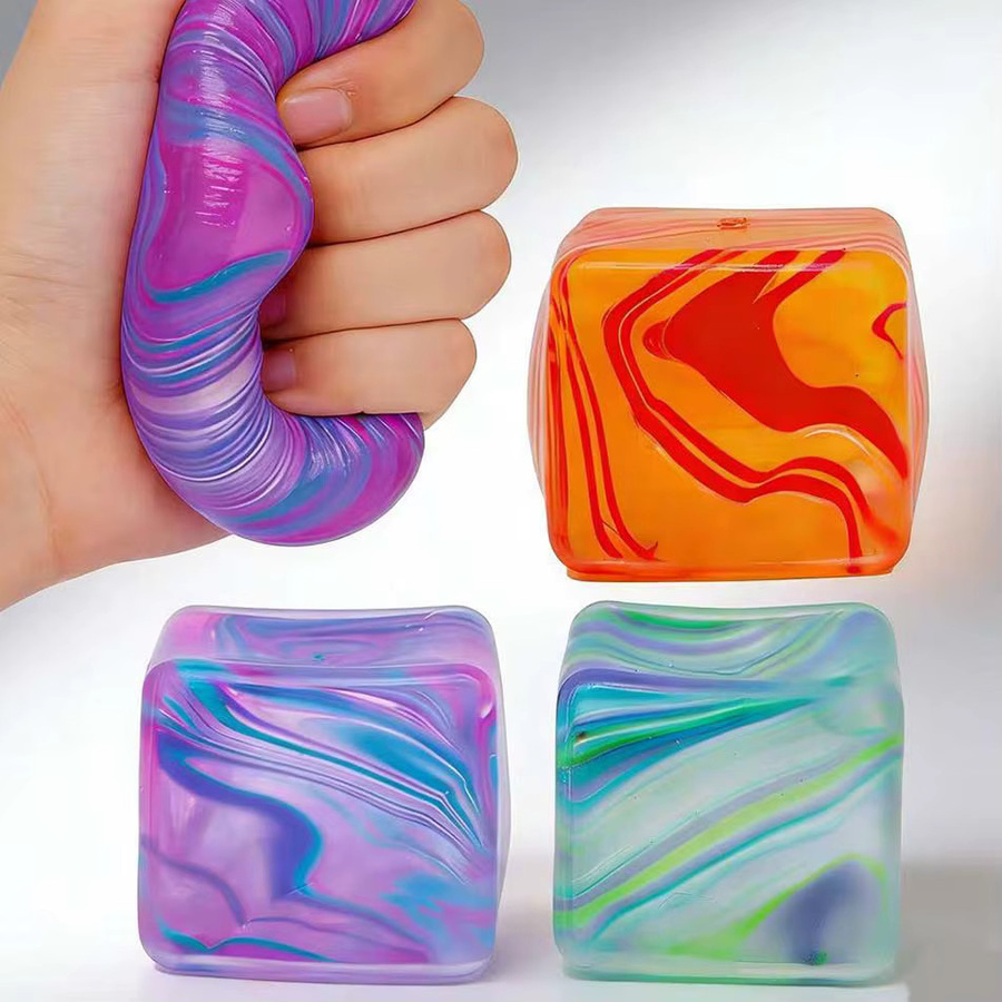 Needoh Stressabbau-Spielzeugwürfel, gefüllt mit Gel, multicolor - Bild 4