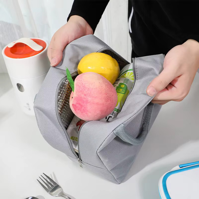 Isolierte Kinder-Lunchbox in Schwarz für Picknick und Outdoor-Einsätze mit großem Fassungsvermögen - Bild 1