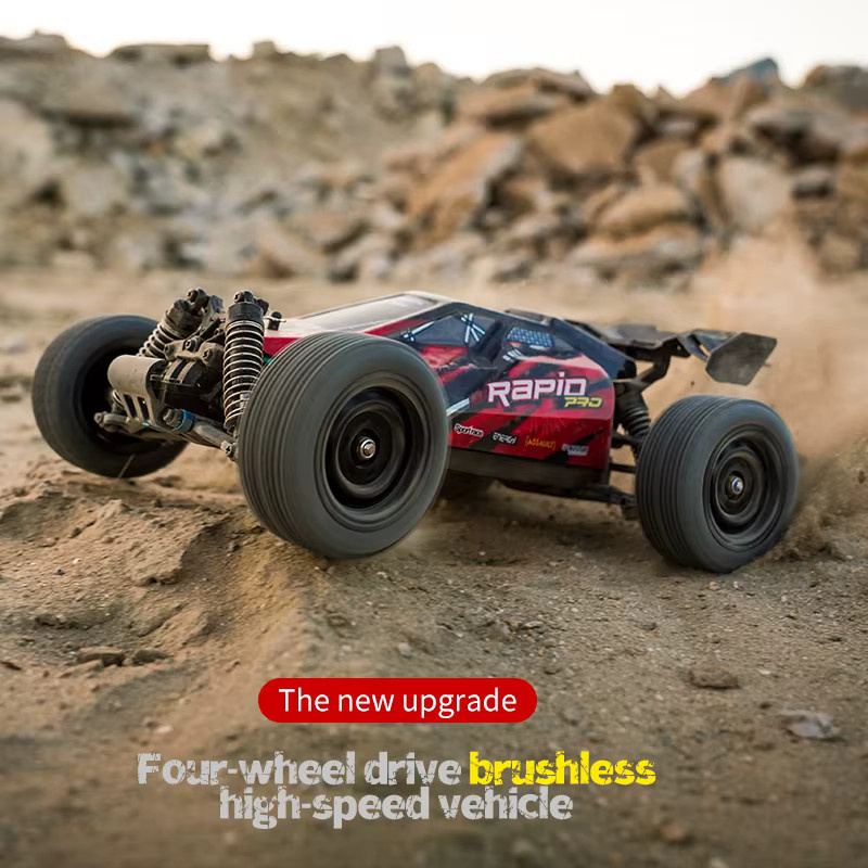 WLtoys 4WD RC Auto, Bürstenloser Truck, 1/16 Monster Offroad-Buggy, Rot - Bild 2