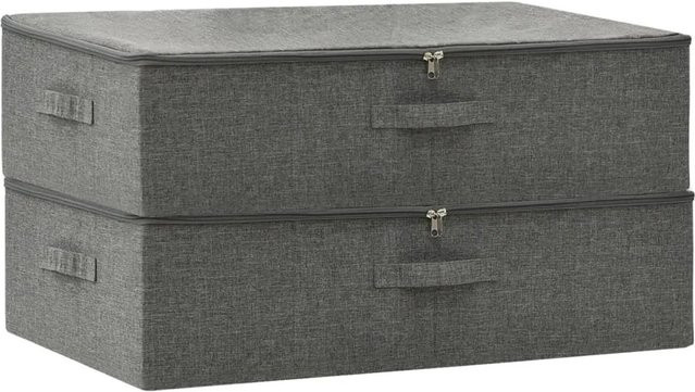 vidaXL Aufbewahrungsboxen aus Stoff, 2er-Set, Anthrazit, B/T/H: 70 x 40 x 18 cm - Bild 1