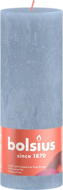 Bolsius Rustik-Kerze Shine Winter Edition in Himmelblau, Durchmesser: 6,8 cm, Höhe: 19 cm - Bild 1