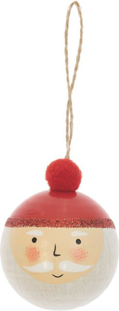 Rico Design Holzhänger Weihnachtsmann Kugel rot-weiß, Höhe: 6 cm, Breite: 5 cm - Bild 1