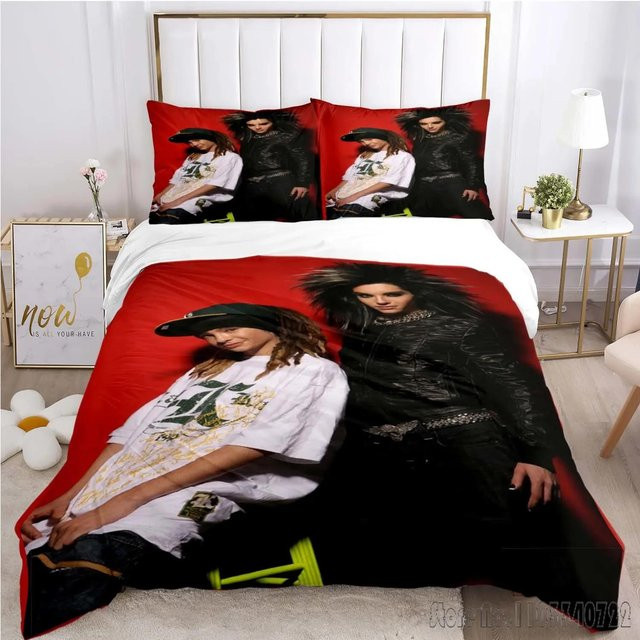 Tokio Hotel Bettwäsche-Set für Kinderzimmer aus weicher Mikrofaser in Rot, B/H: 245 x 210 cm - Bild 1