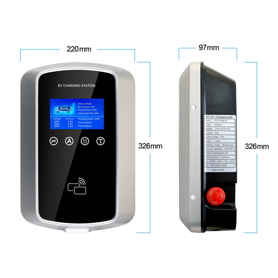 Isigma EV Ladestation 11kW 16A mit Tuya App und Wifi Steuerung in Weiß - Bild 4