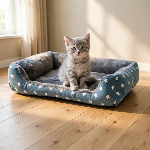 LAPLADOG Haustiermatte Grau, Weiches Hundebett und warmer Schlafsack für Katzen und Hunde, B/T/H: 40 x 40 x 30 cm - Bild 1