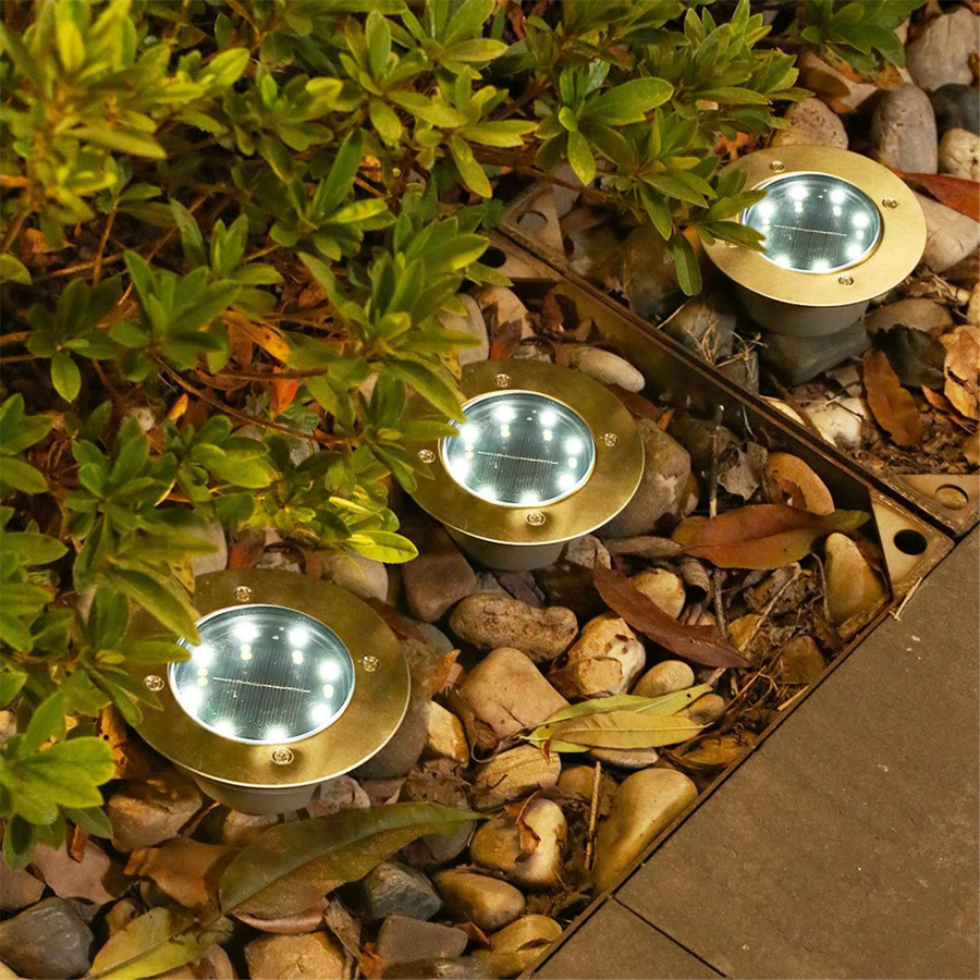 ABMO Solar-Bodenleuchten für den Außenbereich mit kaltweißer LED, wasserdicht für Garten, Hof und Gehwege - Bild 2
