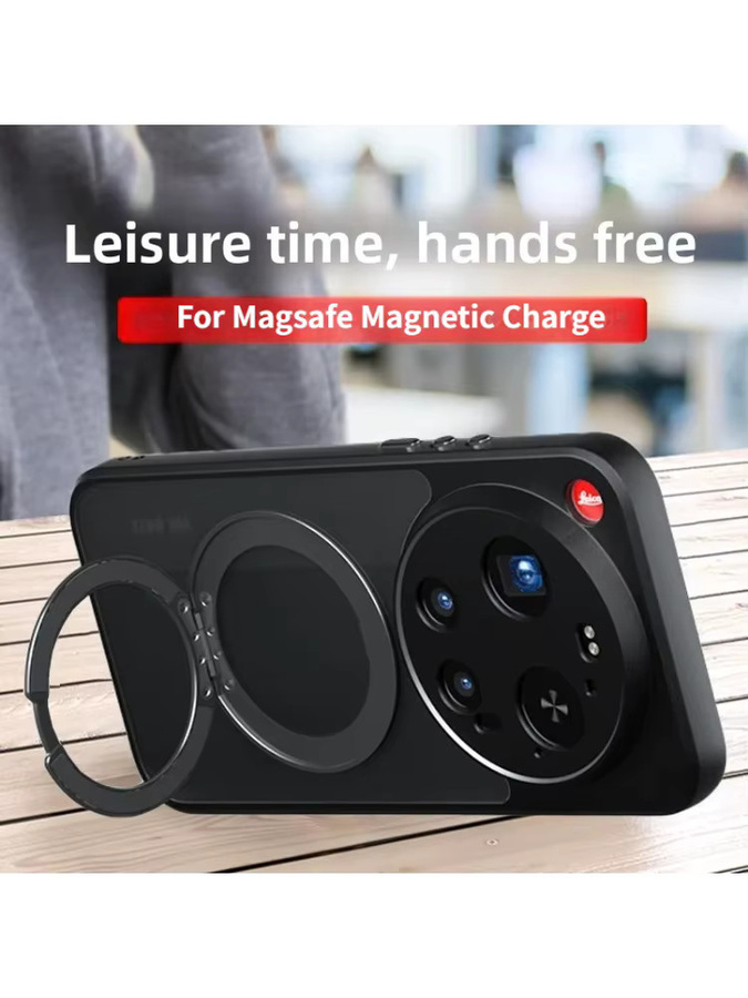 Stoßfeste MagSafe Magnet-Schutzhülle mit drehbarem Ständer für Xiaomi 17 Ultra und Xiaomi 17 Pro Max in Schwarz - Bild 6
