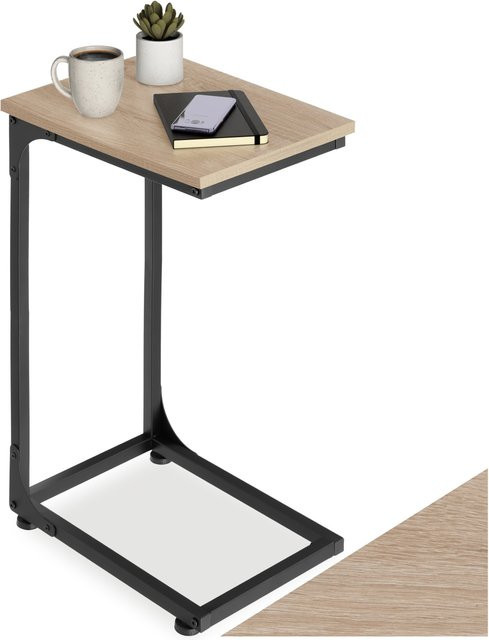 tectake Beistelltisch Erie im Industrial Style aus Holz und Stahl in Braun, B/T/H: 40 x 30 x 63 cm - Bild 1