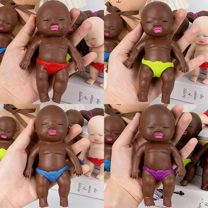 Nedooh Schwarze Quetschpuppe Käse-Squishy, Stressabbau-Spielzeug - Bild 4