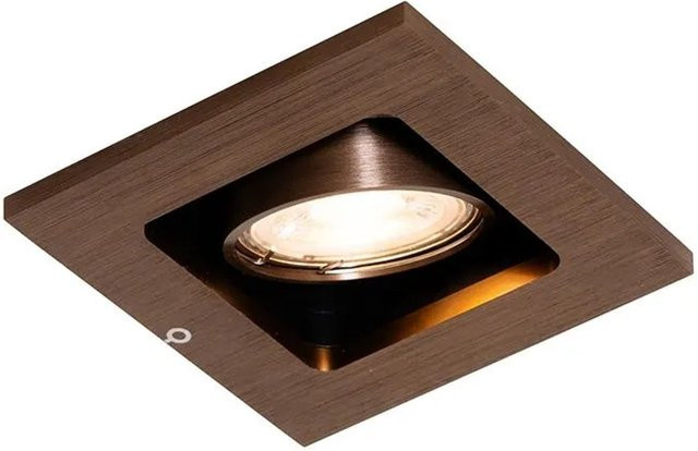 QAZQA Moderner Einbaustrahler Qure in Dunkelbronze, verstellbar und dimmbar, Aluminium mit GU10 Fassung - Bild 1