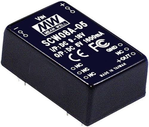 Mean Well MW SCW08B-15 DC/DC-Wandler 8W Schwarz mit 1 Ausgang - Bild 1