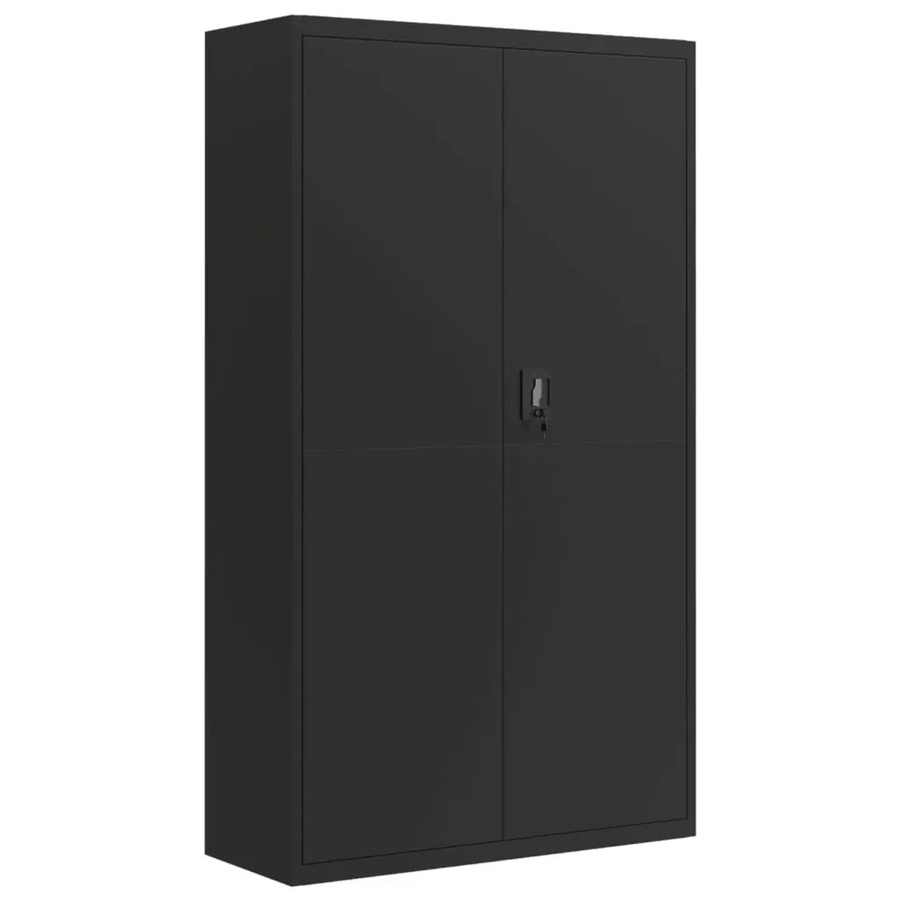 vidaXL Aktenschrank aus Stahl in Schwarz mit Türen und Schloss, B/T/H: 105 x 40 x 180 cm - Bild 2