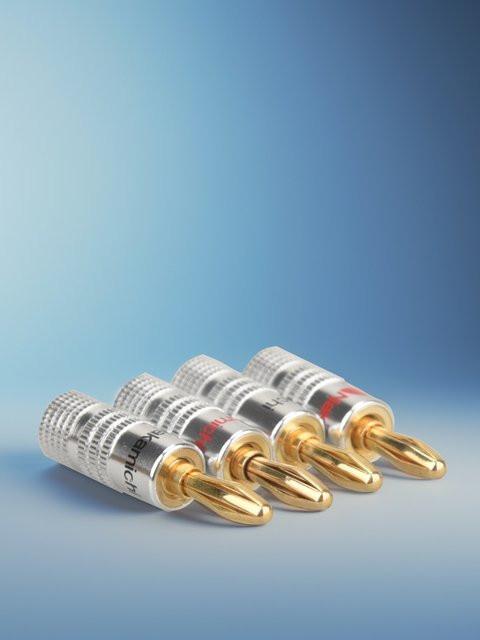 HIFIDIY LIVE 4er-Set Bananenstecker aus vergoldetem reinem Kupfer für Audio-Video-Lautsprecher-Adapter-Terminals in Gold - Bild 1