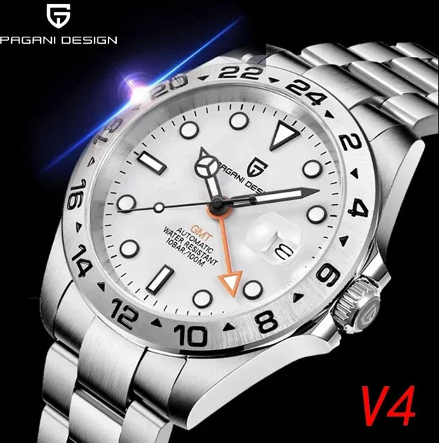 Pagani Design GMT Automatik-Armbanduhr, Edelstahl, Saphirglas, Herren - Bild 1