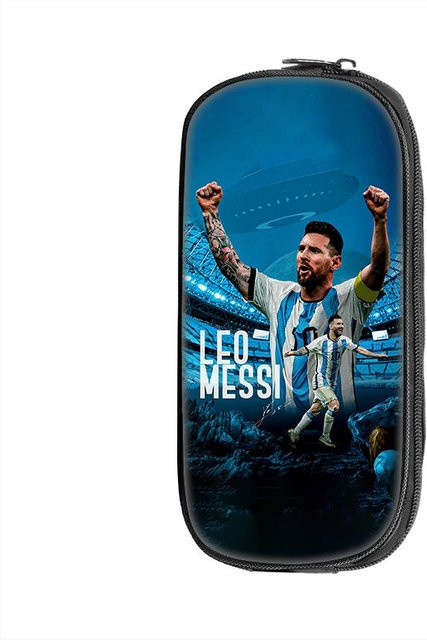 Fancy Style Studio Federmäppchen Fußballstar M-Messi in Blau mit großem Fassungsvermögen - Bild 1