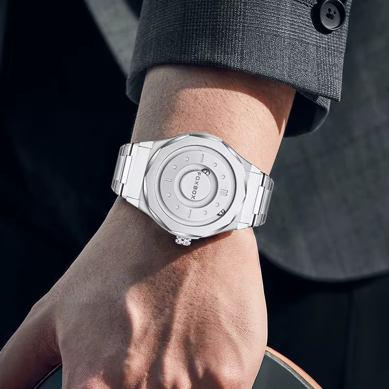 LIGE Chronograph, Quarzuhr, Edelstahl, Silber, Herren - Bild 5