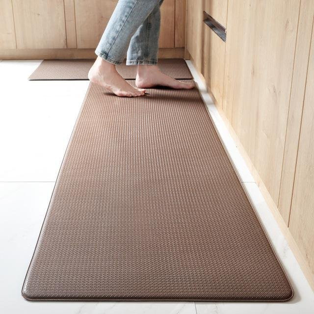Yiran Furniture PVC-Küchenteppich in Braun, wasserdicht und ölbeständig, moderne Bodenmatte für Esszimmer, Wohnzimmer oder Flur, B/T: 45 x 150 cm - Bild 1