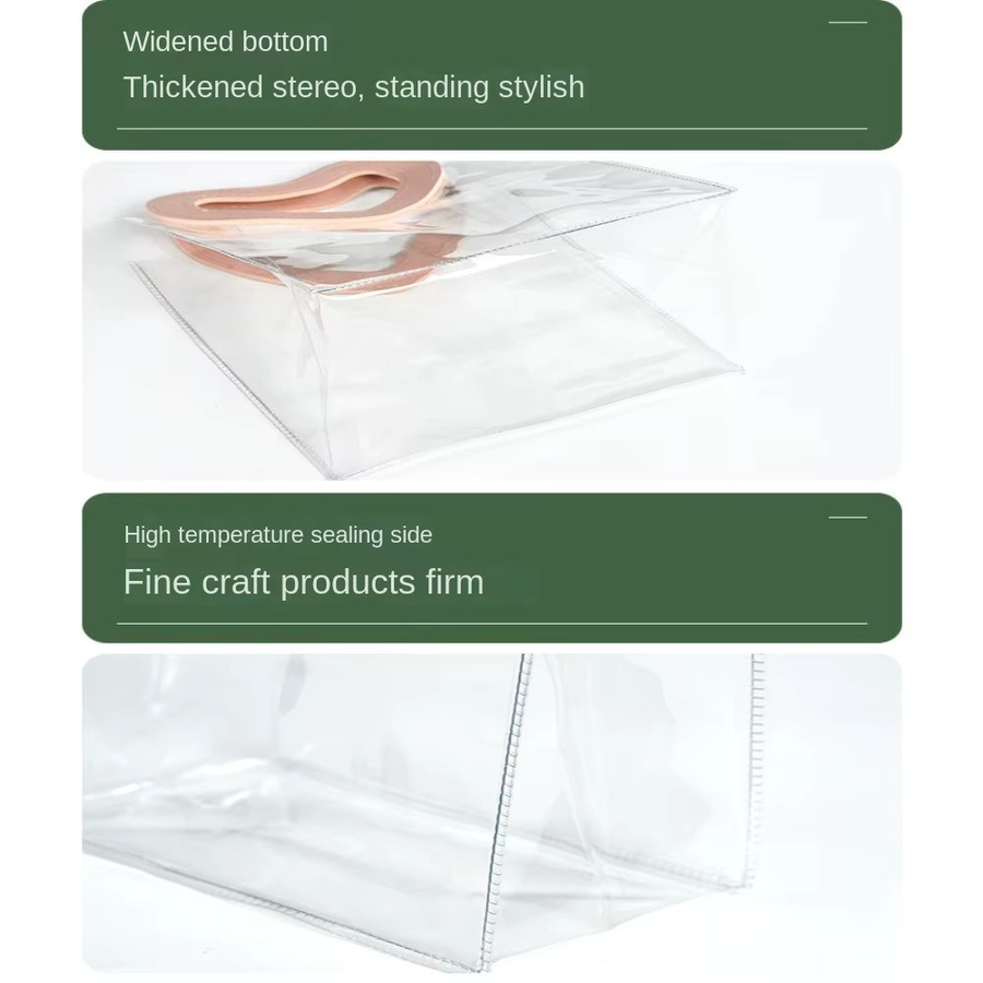 Transparente flexible Einkaufstasche aus PVC in Rot - Bild 3