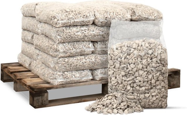 Galamio Calcit Splitt Weiß als Zierkies für den Garten, 500 kg Palette (25 x 20 kg) - Bild 1