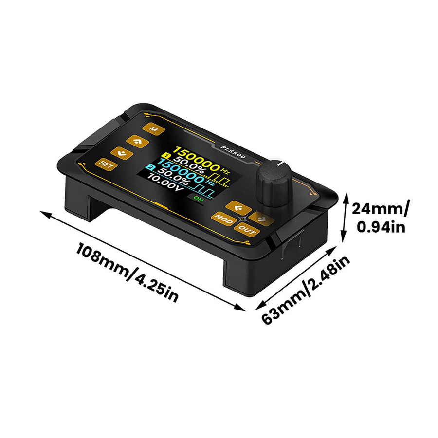 Voktta DC5-24V PLS500 Zweikanal-Impuls-PWM-Signalgenerator mit einstellbarer Totzeit, programmierbarer digitaler Signalgenerator 1Hz-500kHz, Schwarz - Bild 4