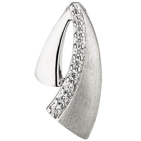 Colfem Anhänger 925 Sterling Silber, teil matt, 9 Zirkonia - Bild 1