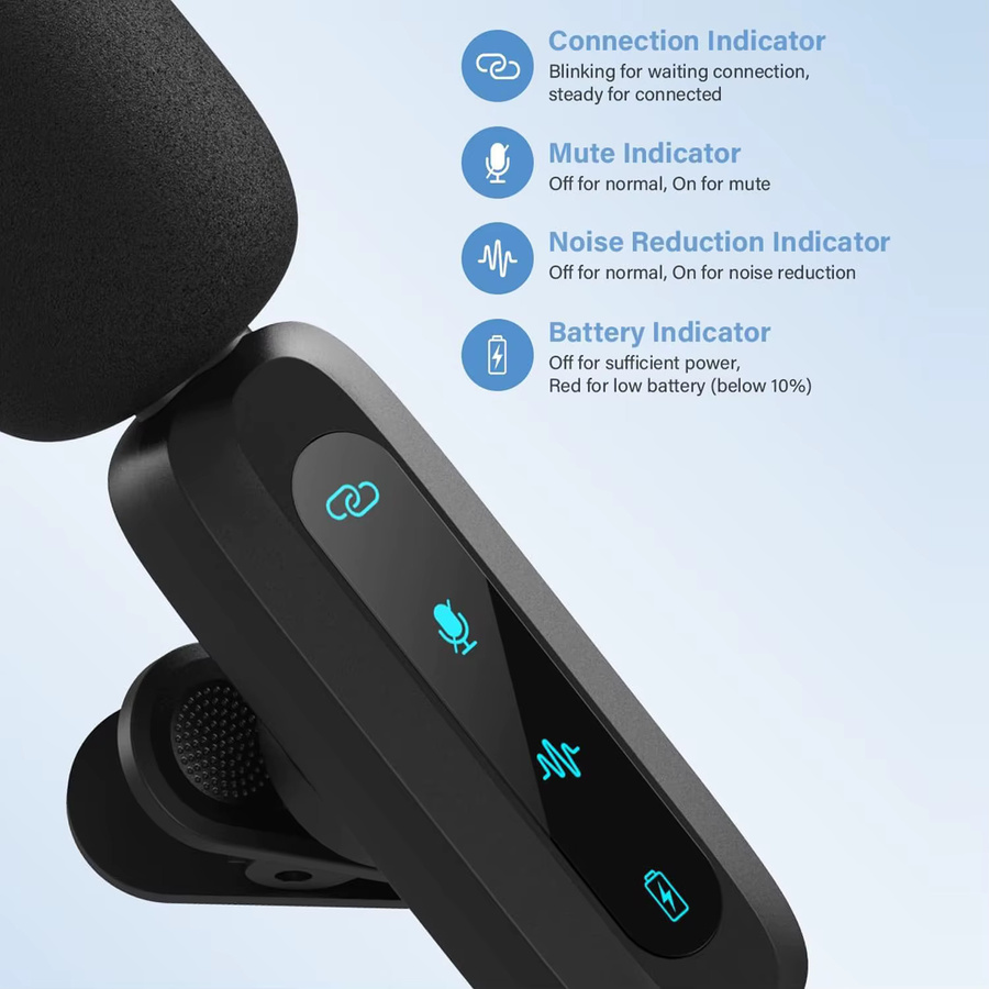 HITOZON Lavalier-Mikrofon mit USB-C Anschluss in Schwarz für Videoproduktion, Live-Streaming und Interviews - Bild 3