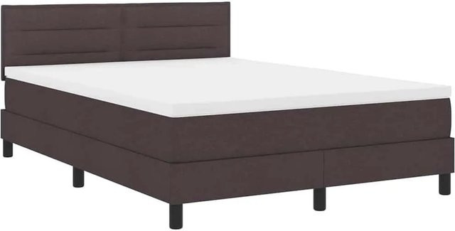 vidaXL Boxspringbett mit Matratze aus Stoff in Dunkelbraun, B/T/H: 140 x 190 cm - Bild 1