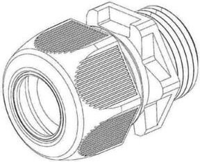 HKL Kabelverschraubung aus Kunststoff in Grau, Durchmesser: 3-6 mm, Modell 350M12 - Bild 1