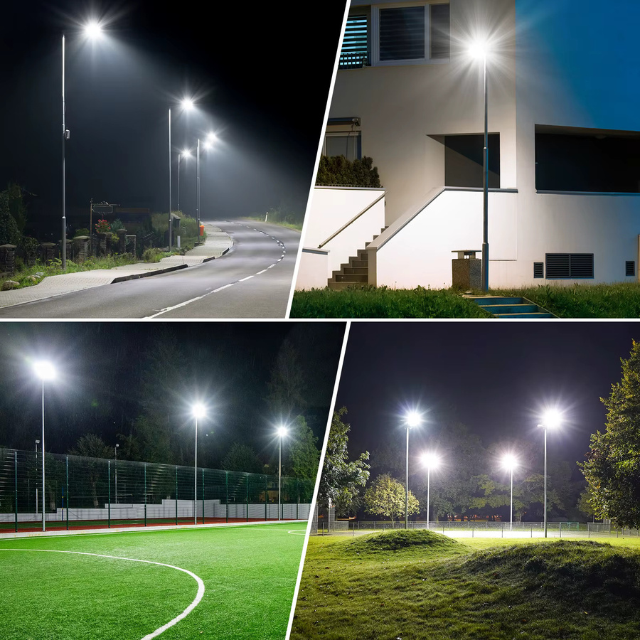 Adewalk Solar-Straßenlaterne 4er-Pack in Schwarz mit LED-Weitwinkelbeleuchtung, 6500 K Kaltweiß, 2000 W, IP67 wasserdicht mit Bewegungssensor und Dämmerungssensor für den Außenbereich - Bild 6