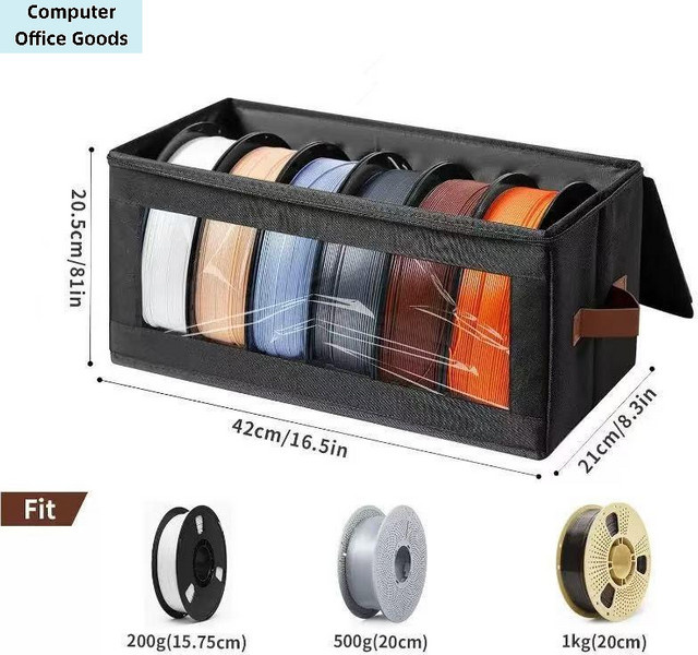 eelhoe Filament-Aufbewahrungsbox für 3D-Drucker Zubehör in Schwarz - Bild 1