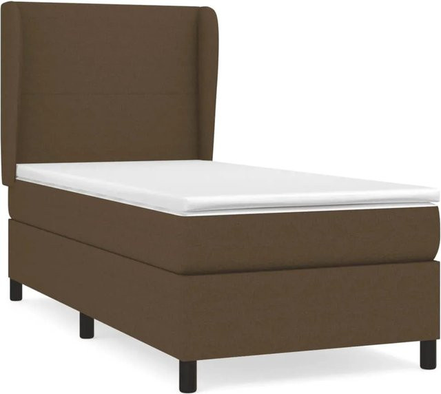 vidaXL Boxspringbett mit Matratze Dunkelbraun B: 80 cm, L: 200 cm - Bild 1