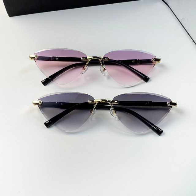 Sonnenbrille Cat Eye, randlos, Metall - Bild 1