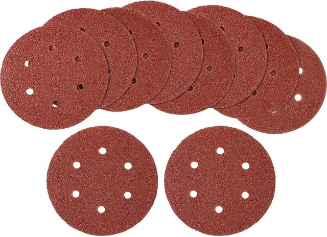 LUX-TOOLS Schleifauflagen für Exzenterschleifer, 10 Stück, Durchmesser: 150 mm, Körnung K40, für Holz und Metall - Bild 1