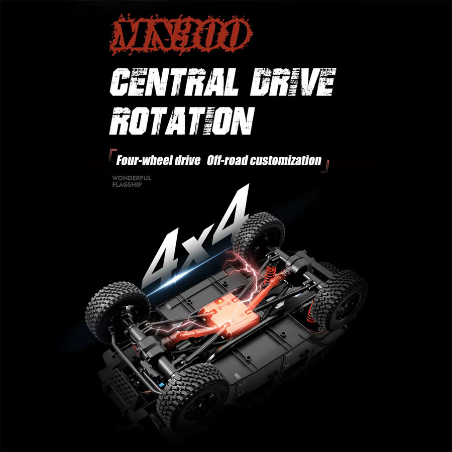 JIKEFUN MN300 RC Crawler 4WD Off-road, Fernbedienung Auto, 1:12, Orange - Bild 5