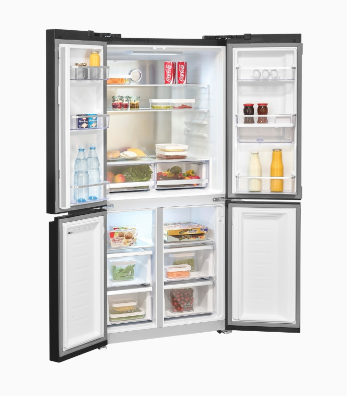 Multidoor Kühlschrank MD430-100-WS-201 in Einoxlook mit No-Frost und Dynamic Cooling, Farbe: Silber/Schwarz, B/T/H: 120 x 75 x 201 cm - Bild 2