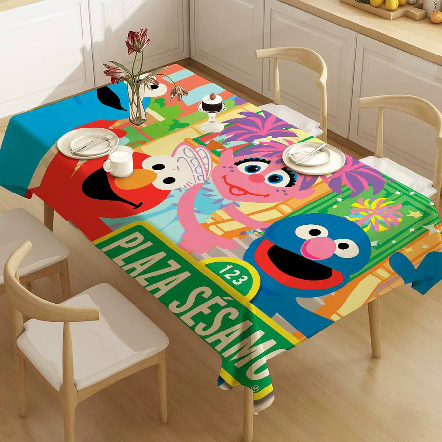 Wasserdichte rechteckige Tischdecke mit Sesamstraße Cartoon Motiv von Potdemiel in Multicolor - Bild 3