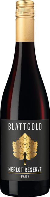 Vier Jahreszeiten-Winzer Blattgold Merlot Réserve Rotwein, Pfalz, 2024, trocken, 0,75 l - Bild 1