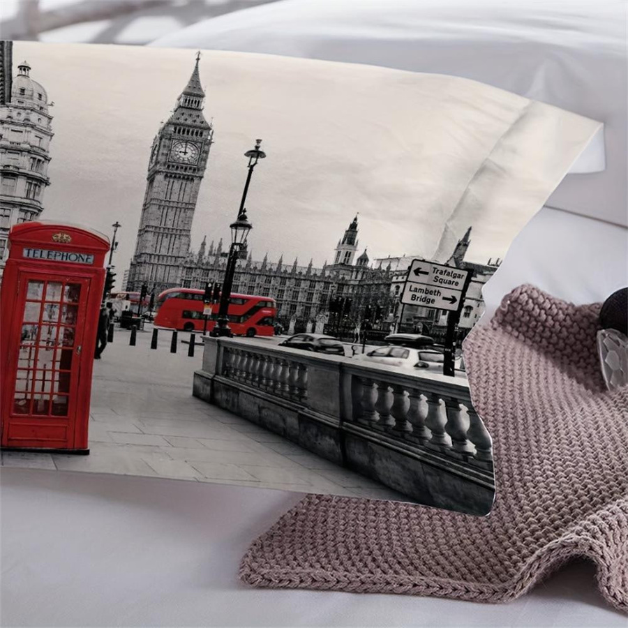 3-teiliges Bettwäscheset Binchi Fitness The Streets Of London 3D Druck, Mikrofaser, Mehrfarbig, B/H: 135 x 200 cm - Bild 3