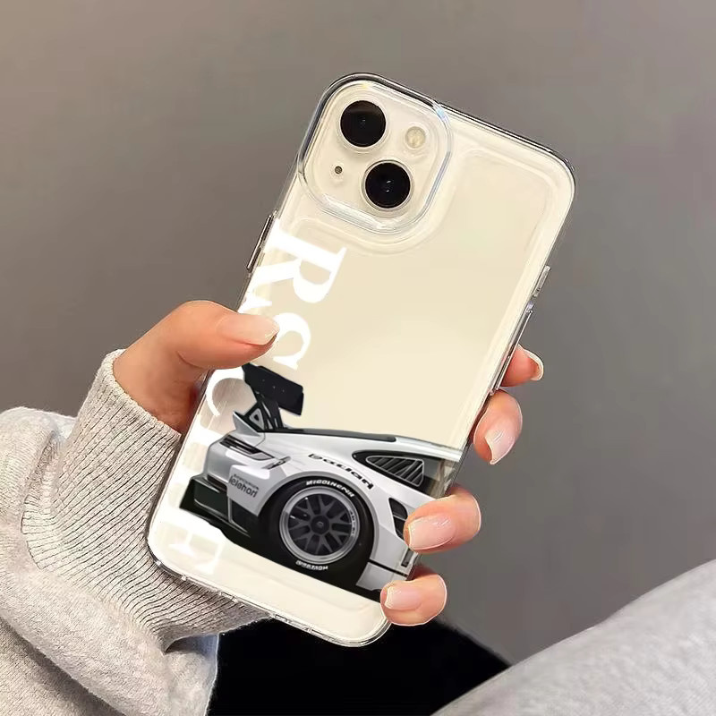 SKCCM Transparente Handyhülle mit Sportwagen-Design für iPhone 11 bis iPhone 17 Pro Max und 17Air, Klare Stoßfänger-Schutzhülle - Bild 3