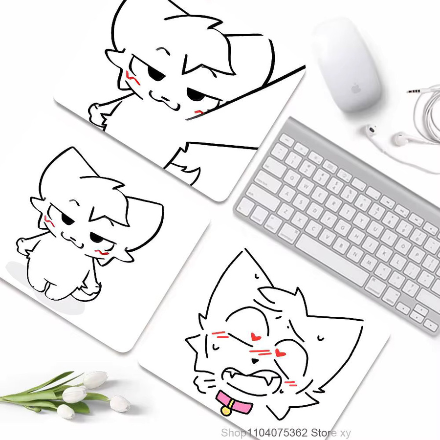 Boykisser Silly Cat Car Lustiges Mauspad für Gamer, rechteckige Computer-Schreibtischunterlage aus rutschfestem Gummi, Farbe: Weiß - Bild 2