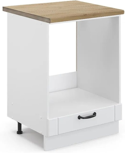 Vicco Herdbauschrank Fame-Line in Weiß und Eiche im Landhausstil, B/T/H: 60 x 60 x 82 cm - Bild 1