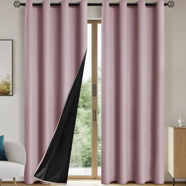 Yiran Furniture Verdunkelungsvorhang mit isoliertem Futter und Ösen, Breite: 100 cm, Höhe: 130 cm - Bild 1