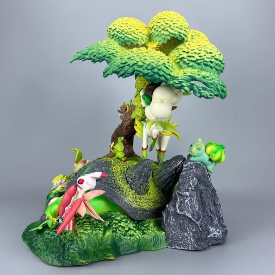 Bandai Pokémon Gras-Typ Familie Actionfiguren, PVC-Statue, 27,5cm - Bild 2
