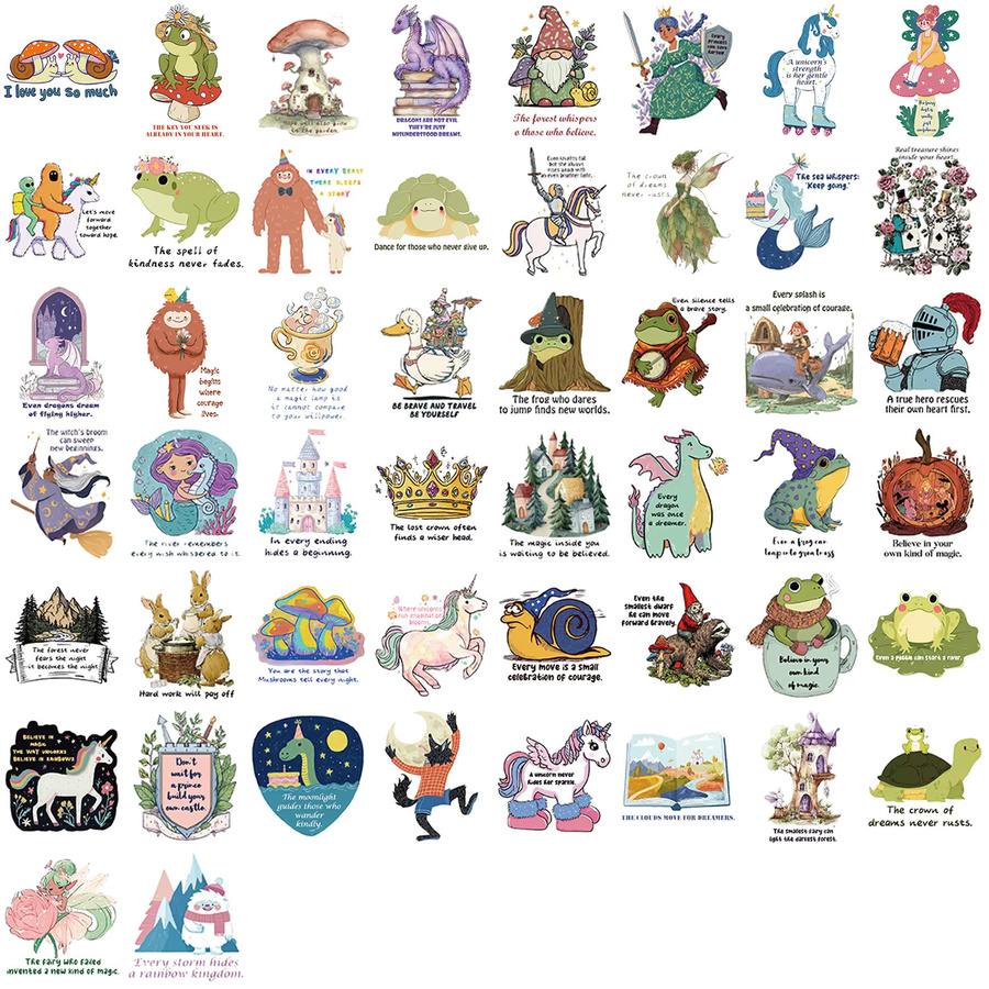 MRJIAANGSON Cartoon Inspirierende Märchen-Graffiti-Aufkleber, 50-teiliges Set, multicolour - Bild 2