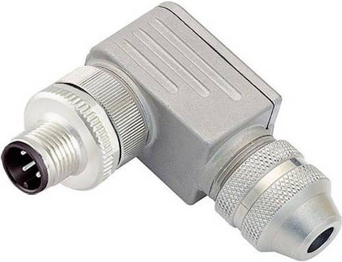 Binder 99-1429-824-04 Sensor-Aktor-Steckverbinder M12 Stecker gewinkelt unkonfektioniert 4 Polzahl silber - Bild 1